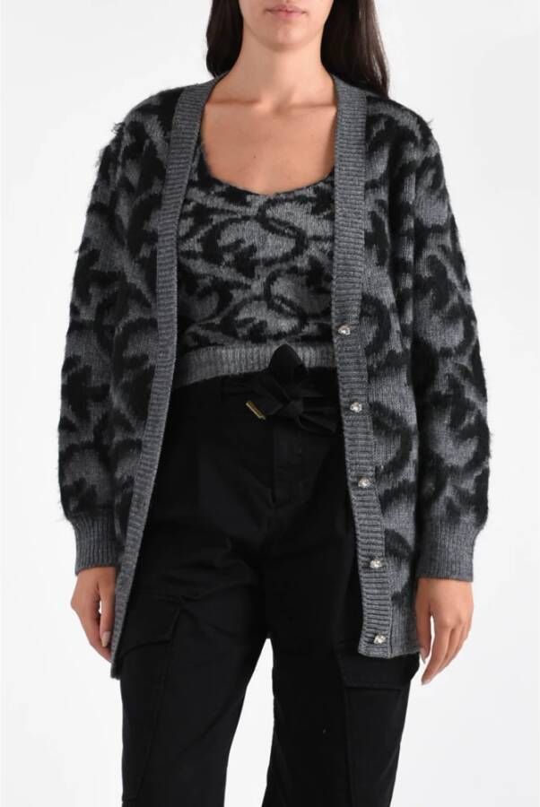 pinko Iguana Cardigan met Love Birds Logo Grijs Dames