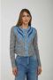 Pinko Korte Tweed en Denim Jas Multicolor Dames - Thumbnail 2