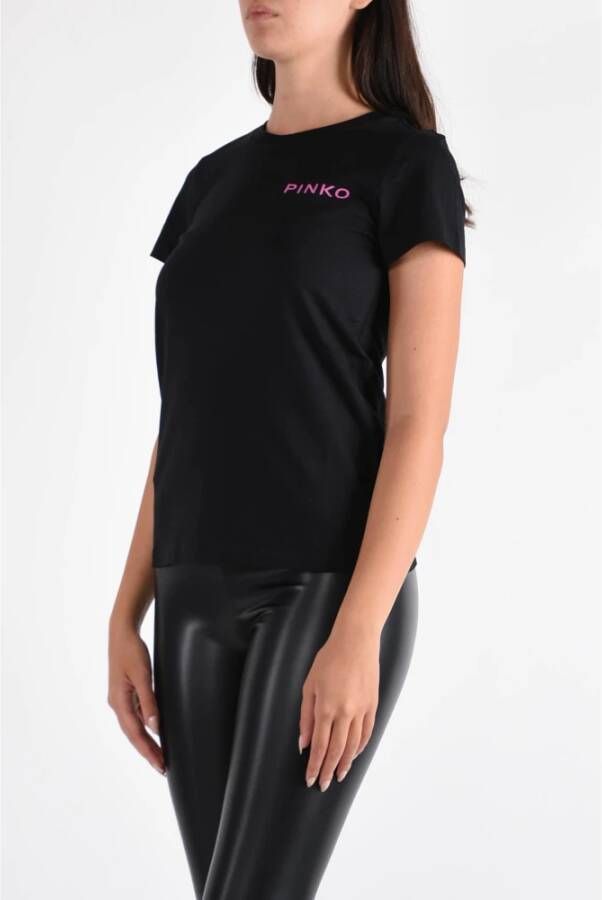 pinko Jersey katoenen T-shirt met Lady Print Zwart Dames