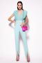 Pinko Trevelin Tuta Crepe Tecnico Stretch + Georgette Stretch Blauw Dames - Thumbnail 13