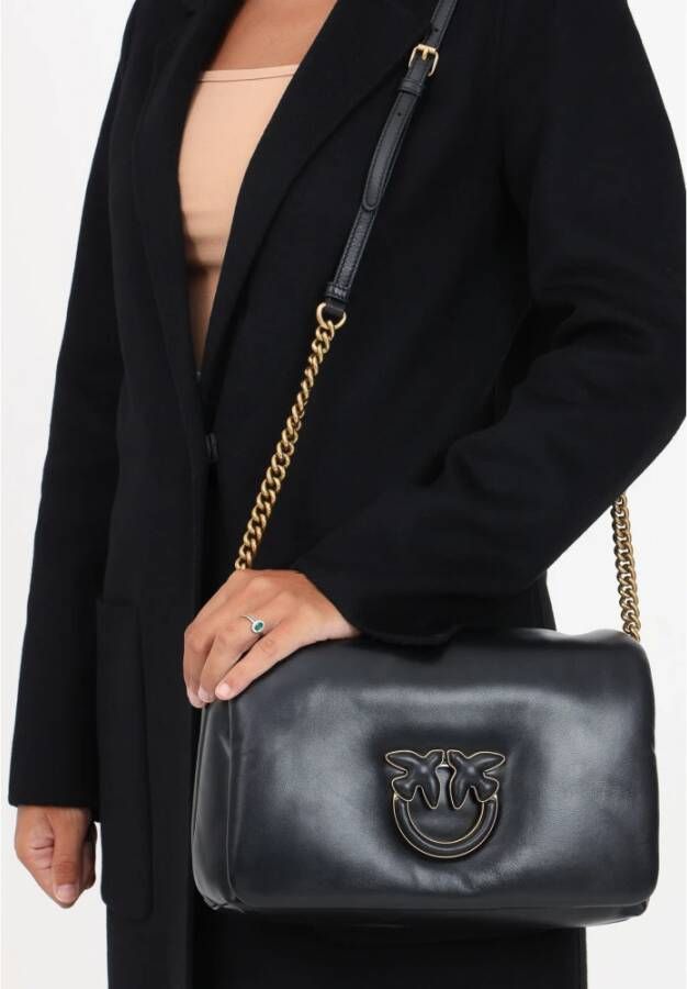 pinko Klassieke Love Bag Click Puff Zwart Dames