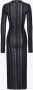 Pinko Lange aansluitende gebreide jurk met kant effect Zwart Dames - Thumbnail 2