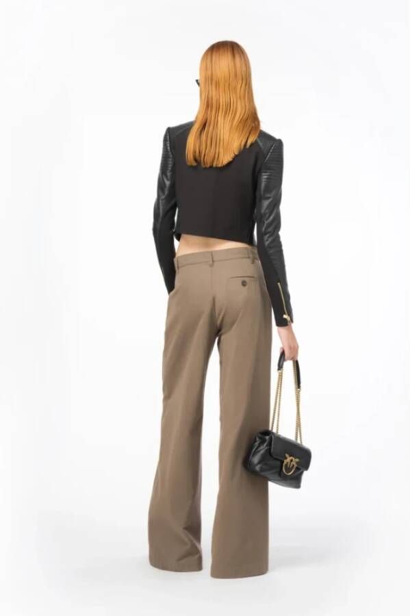 pinko Batman Biker Leren Jas Zwart Dames