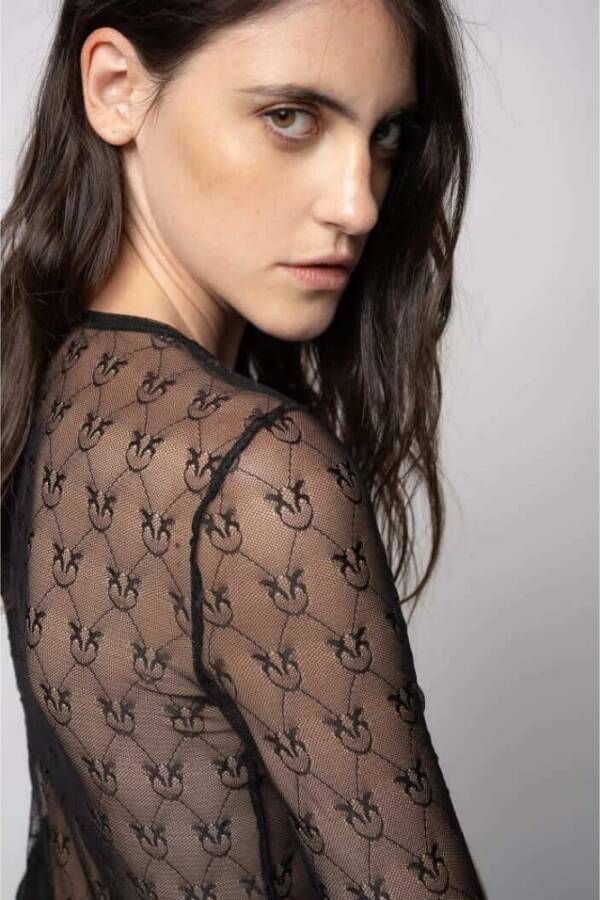 pinko Long Sleeve Tops Zwart Dames