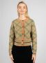 Pinko Losse Geruite Cardigan Groen Dames - Thumbnail 2