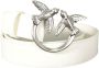Pinko Love Birds Leren Riem Beige Dames - Thumbnail 2