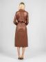 Pinko Midi Jurk met Drukknoopsluiting Brown Dames - Thumbnail 2