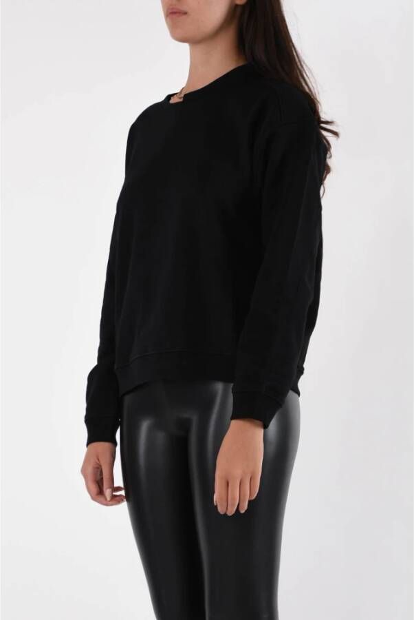 pinko Marybell Katoenen Sweatshirt met Juweel Ketting Zwart Dames