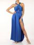 Pinko Elegante Satijnen Jurk met Torchon Detail Blue Dames - Thumbnail 2