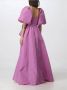 Pinko Statement Balloon Sleeve Flared Dress Pink Dames - Thumbnail 2