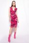 Pinko Accaldato Abito Retina Stampa Hibiscus Rood Dames - Thumbnail 3
