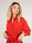 Pinko Midi Jurk met Knoopsluiting en Kraag Rood Dames - Thumbnail 3