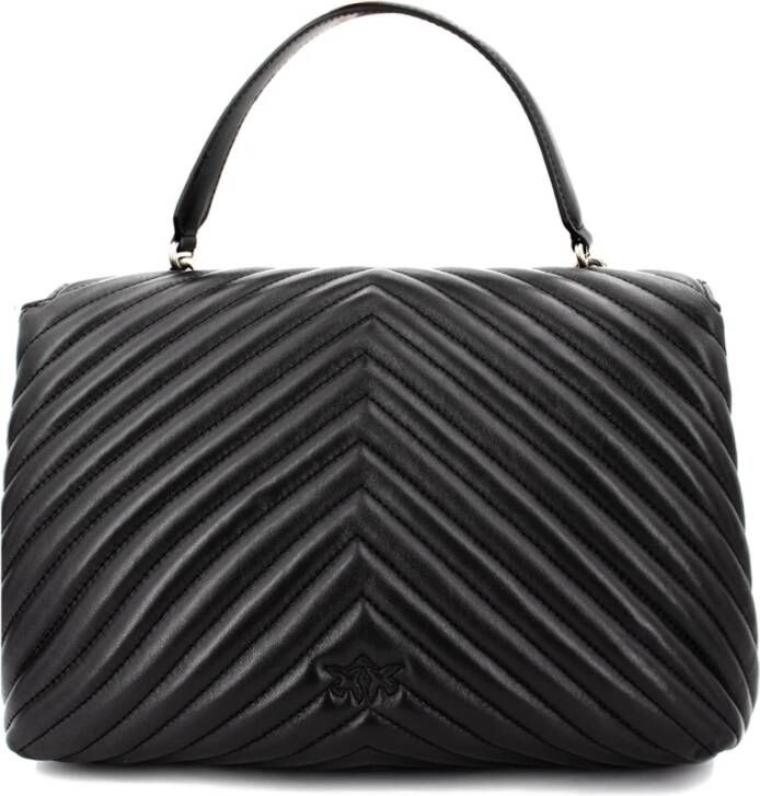 pinko Quilted Nappa Leren Love Birds Tas Zwart Dames