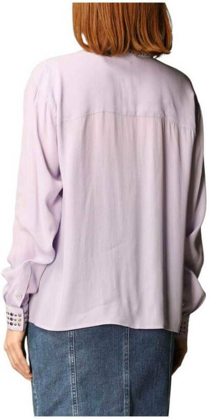 pinko Relaxed Crepe Shirt 1G15Mu Y6Wb Paars Dames