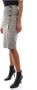 Pinko Herringbone Midi Rok met Wrap Paneel Beige Dames - Thumbnail 4