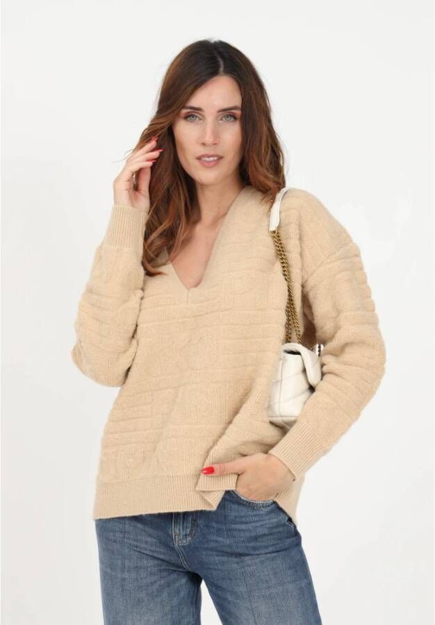 pinko Round-neck Knitwear Beige Dames
