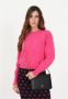 Pinko Fuchsia Ronde Hals Logo Patroon Kasjmier Trui Pink Dames - Thumbnail 2