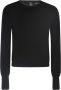 Pinko Zwarte Crewneck Logo Patroon Cashmere Trui Black Dames - Thumbnail 3