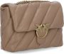 Pinko Gewatteerde leren Love Birds schoudertas Beige Dames - Thumbnail 4