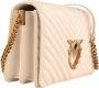 Pinko Klassieke Love Bag Click in Chevron Gewatteerd Nappa Leer White Dames - Thumbnail 10