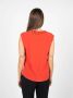 Pinko Mouwloze Kant V-Hals Top Rood Dames - Thumbnail 2