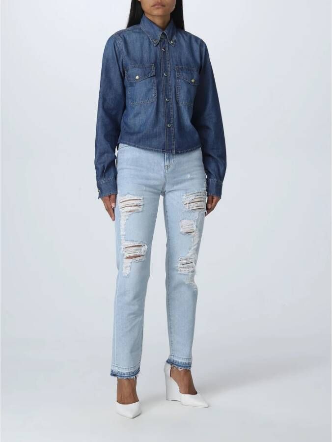 pinko Slim-fit Trousers Blauw Dames