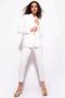 Pinko Stretch Linnen Plaza Broek Beige Dames - Thumbnail 3