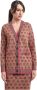 Pinko Bruine Gebreide Cardigan met Contrasterende Borduursels Bruin Dames - Thumbnail 4