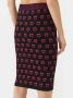 Pinko Zwarte Gebreide Jacquard Love Birds Rok Black Dames - Thumbnail 2