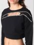 Pinko Zachte Katoenen Sweatshirt met Kristal Logo Detail Black Dames - Thumbnail 2