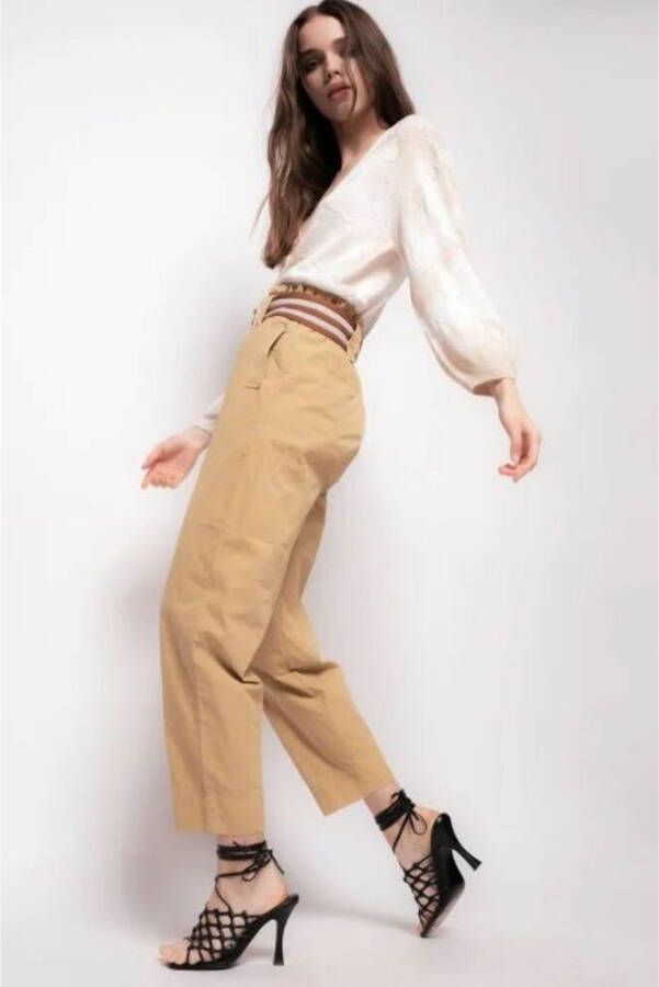 pinko Taps toelopende broek Beige Dames