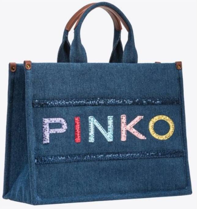 pinko Tote Bags Blauw Dames
