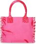 Pinko Vierkante canvas shopper strandtas met zomerprint Roze Dames - Thumbnail 2