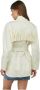 Pinko Room Fringed Jas met Verstelbare Taille White Dames - Thumbnail 4