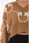 Pinko Mirari Mixed Alpaca jacquard monogram shirt Bruin Dames - Thumbnail 10