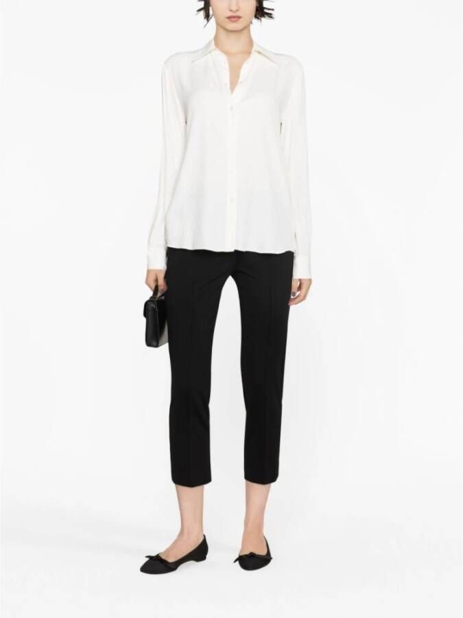 pinko Zijden Jacquard Logo Shirt Wit Dames