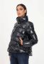 Pinko Zwarte Gewatteerde Jas met Glanzende Afwerking Black Dames - Thumbnail 3