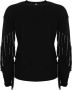Pinko Zwarte trui van wolmix met lange mouwen en strass details Zwart Dames - Thumbnail 2