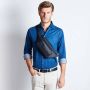 Piquadro Blauwe Tas Stof en Leer Blue Heren - Thumbnail 2