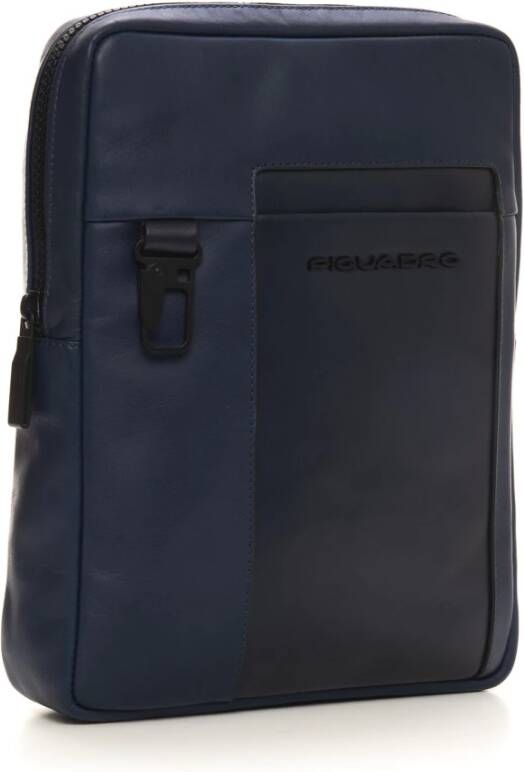 Piquadro Leather shoulder bag Blauw Heren