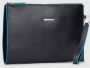 Piquadro Zwarte Leren Polsband Clutch Herentas Black Heren - Thumbnail 2