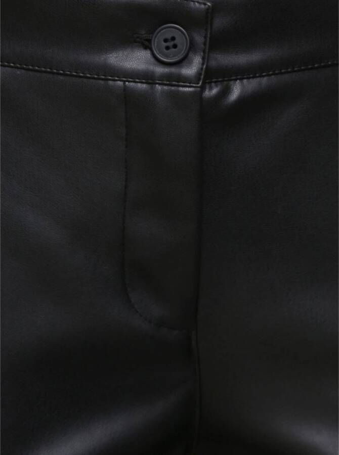 Plain Units Leather Trousers Zwart Dames