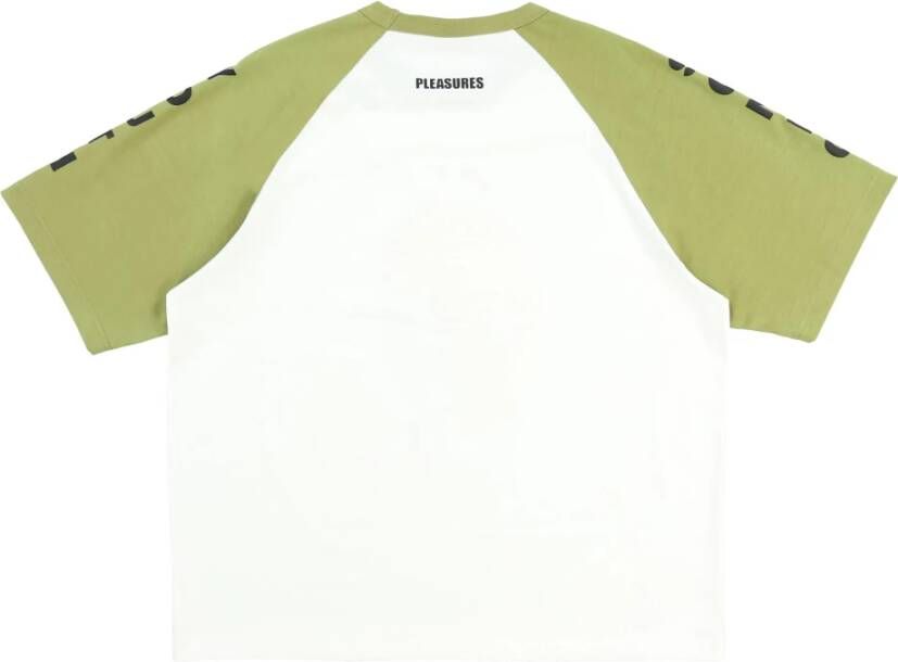 Pleasures Alien Raglan Shirt Katoenen T-shirt met Print Wit Heren