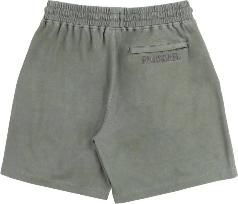 Pleasures Katoenen shorts met zijzakken en elastische tailleband Zwart Heren