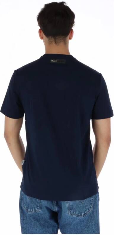 Plein Sport Blauw Print Ronde Hals T-shirt Blauw Heren