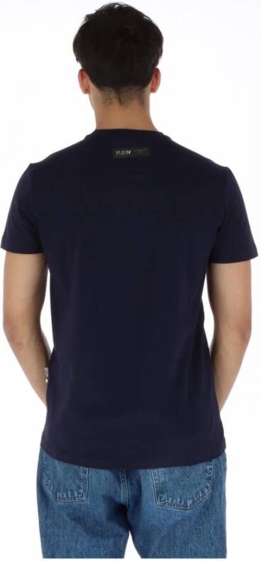Plein Sport Blauw Print Ronde Hals T-shirt Blauw Heren