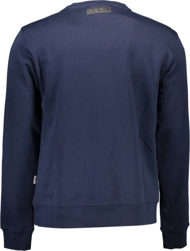 Plein Sport Blauwe Katoenen Trui met Contrasterende Details Blauw Heren