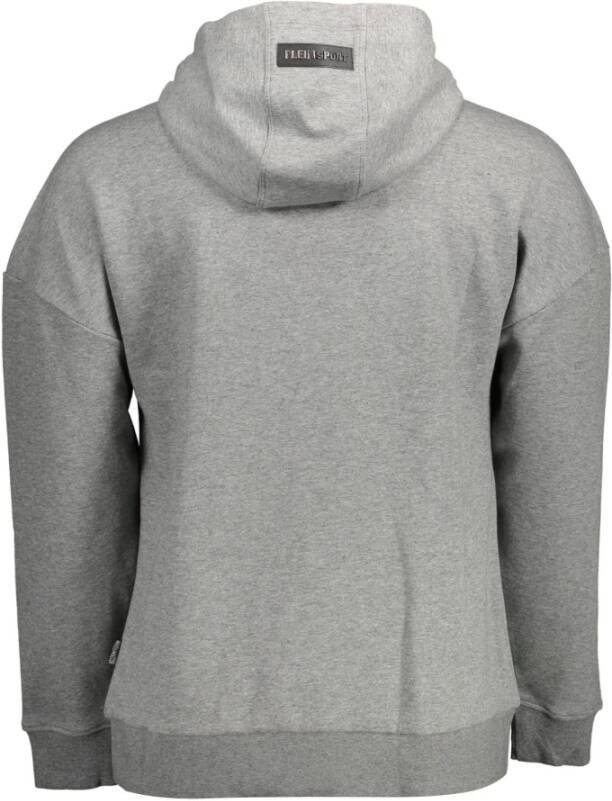 Plein Sport Grijze Katoenen Sweater met Capuchon en Logo Grijs Heren