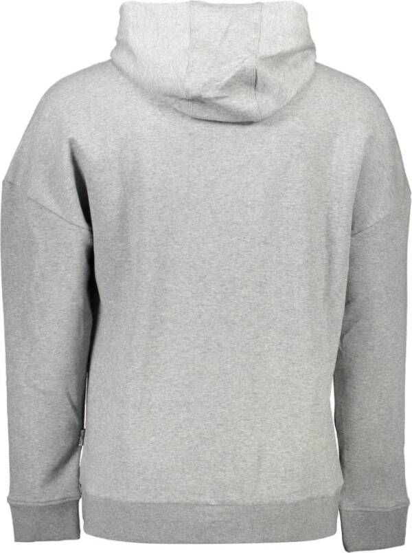 Plein Sport Grijze Katoenen Sweater met Capuchon en Print Grijs Heren