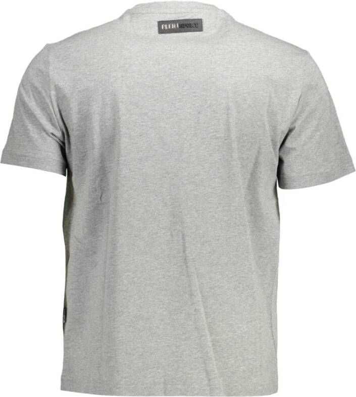 Plein Sport Grijze Katoenen T-Shirt met Contrasterende Details Grijs Heren
